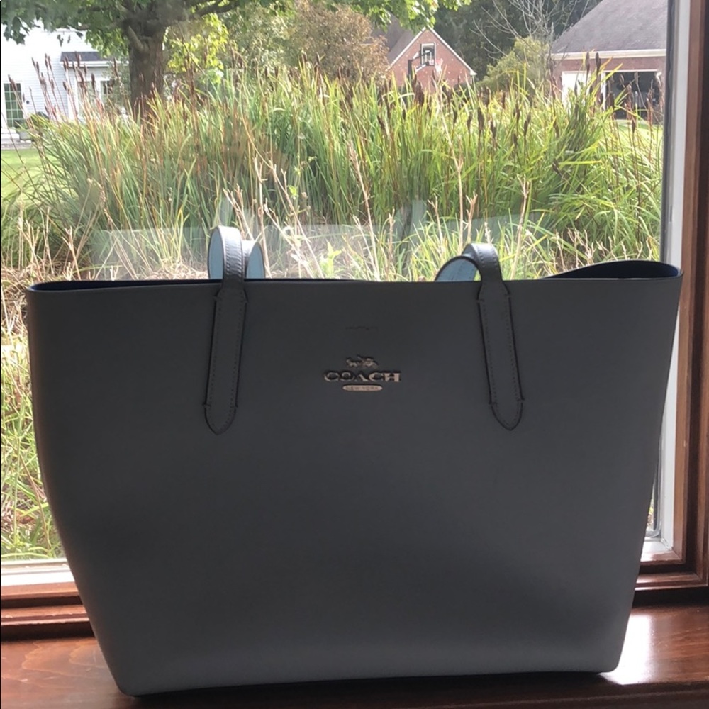 baby blue Coach tote